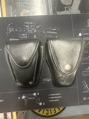 Black Leather Duty Belt Pouches - Men Other